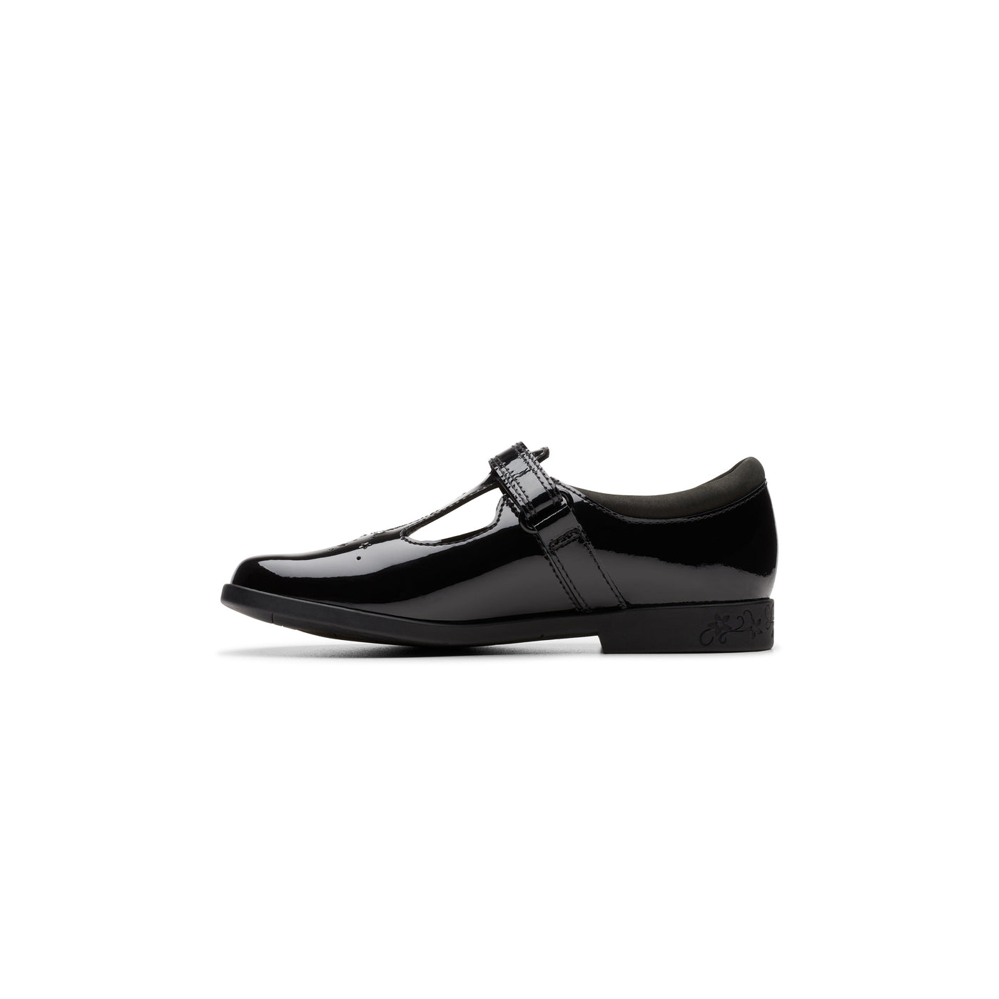 Girls- Lock Shine Kid. Black Patent