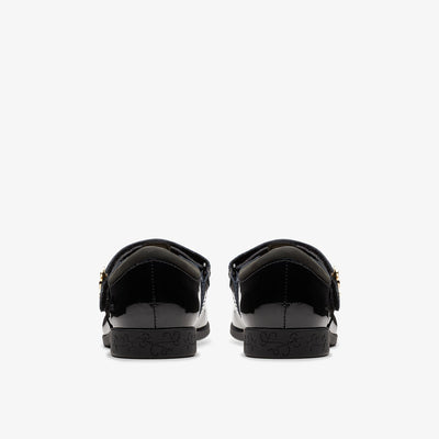 Girls - Lock Shine Kid. Black Patent
