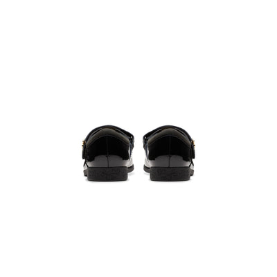 Girls- Lock Shine Kid. Black Patent