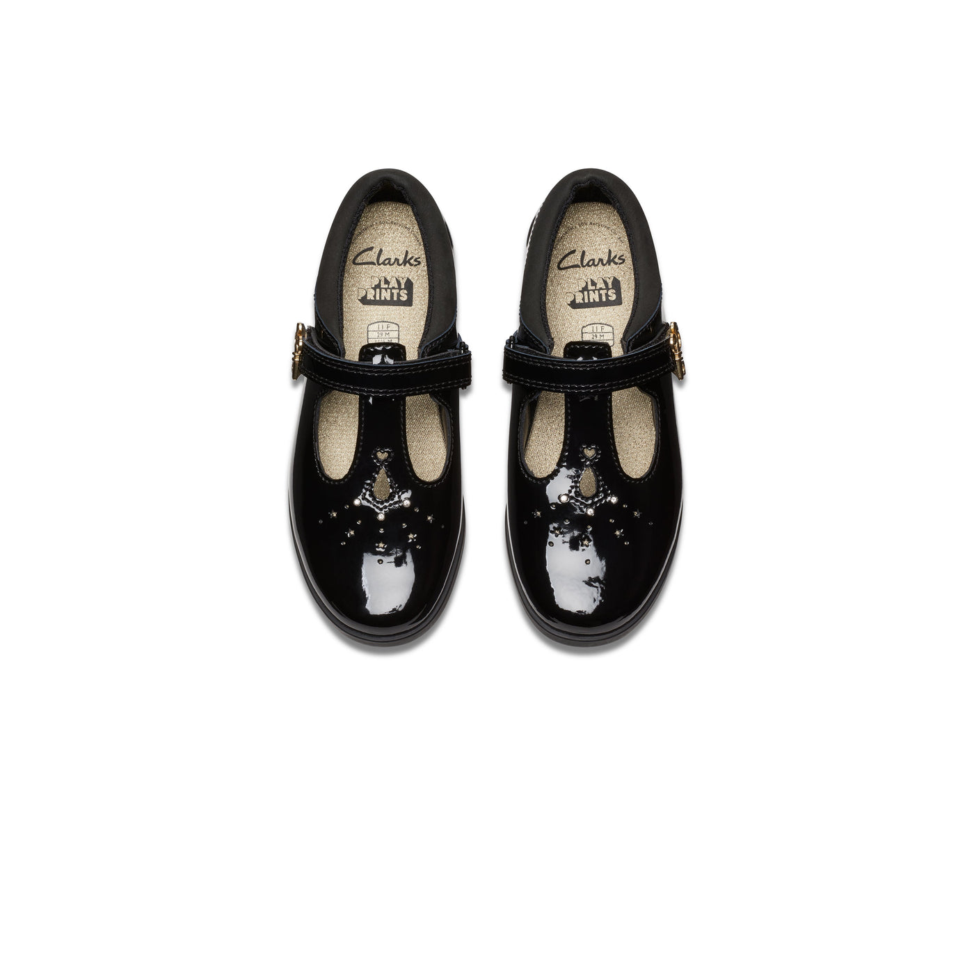 Girls- Lock Shine Kid. Black Patent