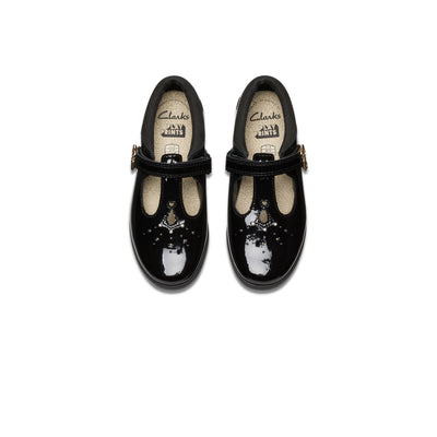 Girls - Lock Shine Kid. Black Patent