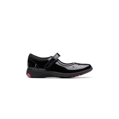 Girls- Relda Wish Kid. Black Patent