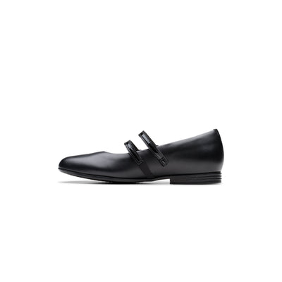 Girls- Finja Bar Youth. Black Leather