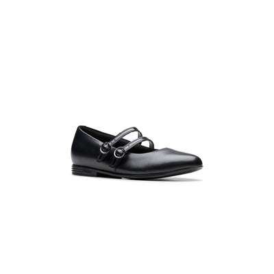 Girls- Finja Bar Youth. Black Leather