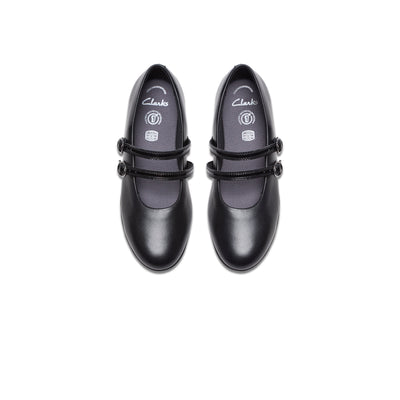 Girls- Finja Bar Youth. Black Leather