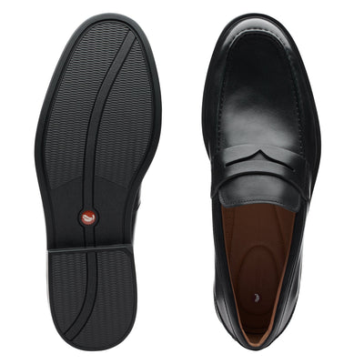 Mens - Un Aldric Step Black Leather
