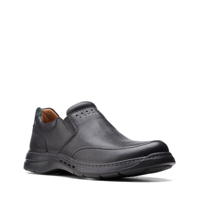 Mens - Un BrawleyStep Black Tumbled  Leather
