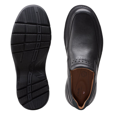 Mens - Un BrawleyStep Black Tumbled  Leather
