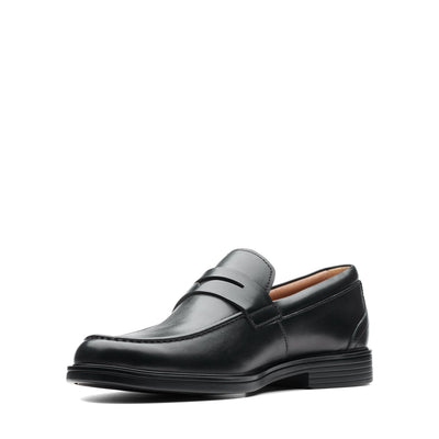 Mens - Un Aldric Step Black Leather